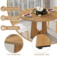 thumbnail image 3 of AENKYO 47" Round Dining Table, Mid-Century Wood Kitchen Table for 4-6 People, Heavy Duty Pedestal Base, Oak, 3 of 8