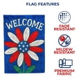 thumbnail image 4 of America Forever Patriotic Daisy Welcome Garden Flag, 12.5 x 18 inch Double Sided, Red White Blue Flower, 4th of July Welcome, Stained Glass Style Daisy, 4 of 4