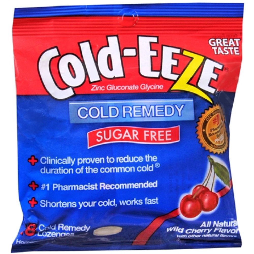 COLD-EEZE Lozenges Natural Wild Cherry Flavor Sugar Free 18 Each