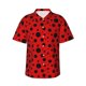 thumbnail image 1 of Balery Ladybug Pattern Camisas hawaianas de manga corta para hombre, camisas playeras de corte holgado, camisas de vacaciones con botones,Large, 1 of 7