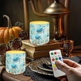 thumbnail image 2 of Kuiaobaty Flameless LED Lights Candles with Remote Battery Powered LED Votive Candles 4 Pieces for Valentine Party Wedding Birthday Party Outdoor Sea Turtle Starfish Grass Compass Horse Fish, 2 of 7