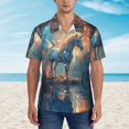 thumbnail image 2 of JUNZAN Forest Lake White Horse Pattern Hawaiian Shirt for Men,Summer Beach Casual Short Sleeve Button Down Shirts-X-Large, 2 of 5
