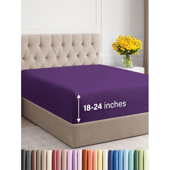 Sábana bajera ajustable CGK Unlimited Extra Deep Twin XL Morada