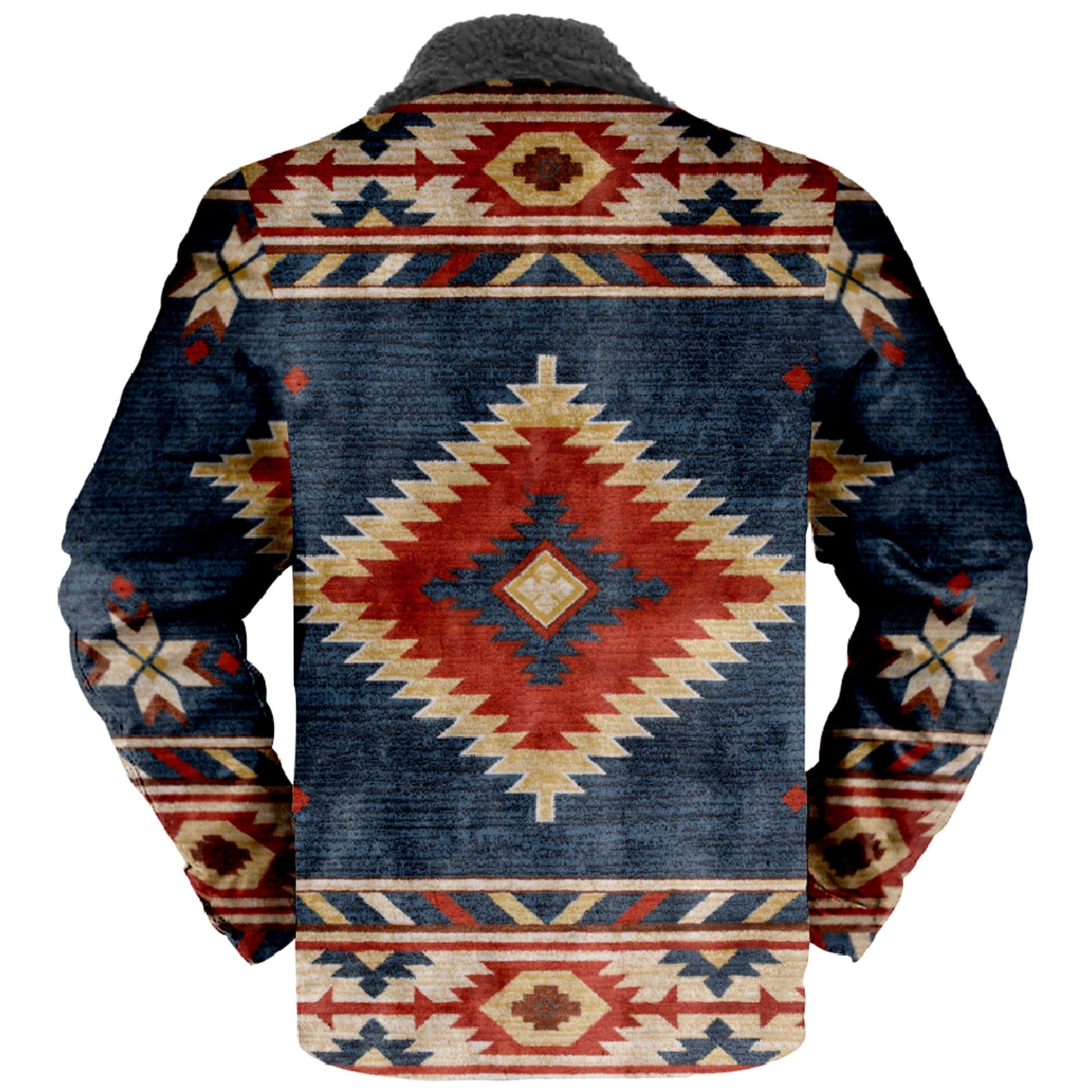 Noisy May oversized fleece jacket in brown aztec print