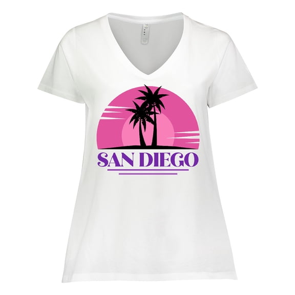 Inktastic San Diego California Beach Souvenir Women's Plus Size V-Neck T-Shirt