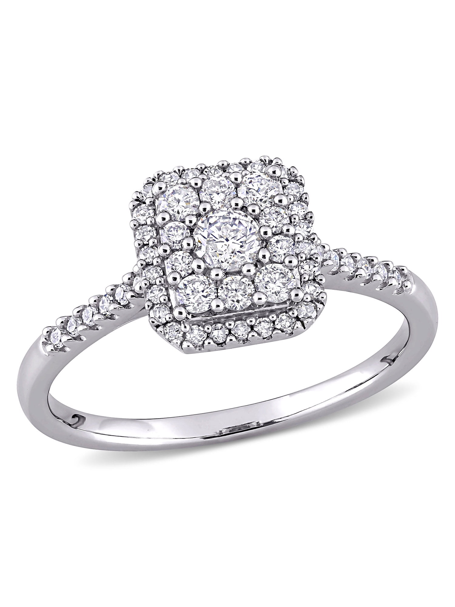 square cluster diamond ring