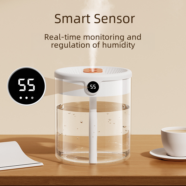 Humidificador de aire para el hogar, luz y sonido, 2 l, gran capacidad, atomizador, para mujeres embarazadas, bebés, dormitorio, oficina, escritorio, humidificador grande