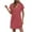 Red, variant on Bovxnpu Summer Dresses for Women, Short Sleeve T Shirt Dress Casual Mini Dresses, Women V-Neck Pockets Button Dress Short Sleeve Dress