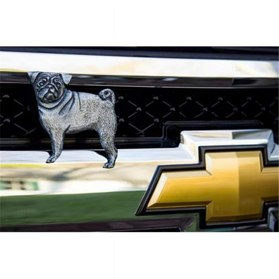 Pug Antique Nickel Ornament, 3.75 x 4.375 in.