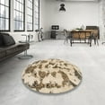thumbnail image 4 of Ahgly Company Machine Washable Indoor Rectangle Abstract Dark Gold Brown Area Rugs, 3' x 5', 4 of 7