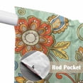 thumbnail image 4 of Teal Green Boho Floral Swag Curtains for Kitchen/Bedroom/Living Room, Vintage Abstract Art Ethnic Flowers Scalloped Curtains 63 Inch Long, Window Swag Topper Curtains Valances 2 Panels Set 36"x63", 4 of 8