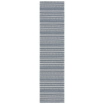 SAFAVIEH Martha Stewart Cotton Striped Area Rug, Navy/Light Grey, 5' x 7'