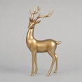 thumbnail image 6 of Christmas Reindeer Figurines, Gold Standing Deer Statue, Reindeer Decorations for Christmas Decor Living Room Book Shelf Desk Tabletop Ornament Display, 6 of 7