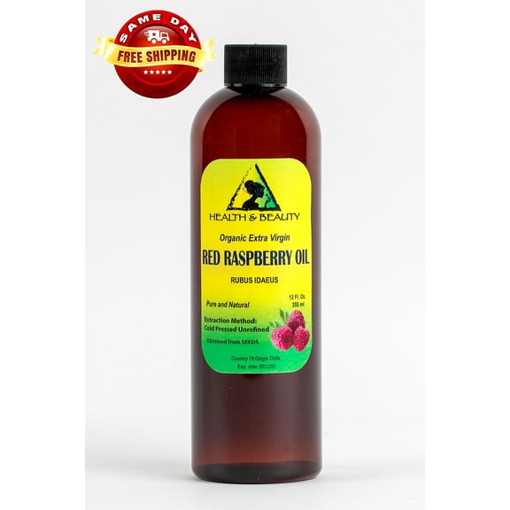 RED RASPBERRY SEED OIL UNREFINED ORGANIC EXTRA VIRGIN COLD PRESSED PURE 12 OZ
