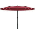 thumbnail image 2 of Patiojoy Parasol de Patio Extérieur à Double Face de 15 Pieds à DEL Solaires Bourgogne, 2 of 9