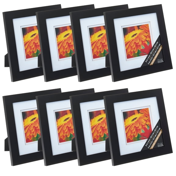 Studio Decor Black 5" x  5" Gallery Frame with Double Mat, 8 Pack