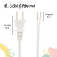 thumbnail image 2 of I Like That Lamp Cable De Lámpara Blanco De 12 Pies Cable Eléctrico De Repuesto Cubierto De Vinilo Reparación De Bricolaje Para Accesorios De Iluminación De Mesa Y Piso Enchufe Moldeado Polarizado Lis, 2 of 5