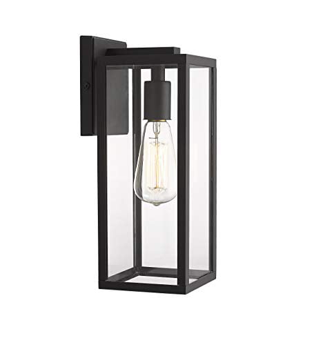 Globe Electric Bowery 44176 Light Outdoor Wall Mount Sconce Matte Black   R2 