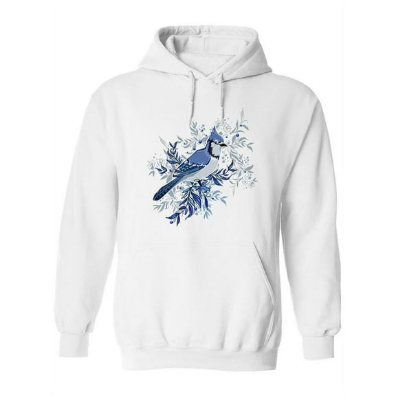 Blue Jay Bird Design. Hoodie Women -Image by Shutterstock, Female Small