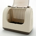thumbnail image 6 of Richell Faux Wicker Small Carrier with Lockable Clear Top Door, Ivory, 3.1 lb Limit, 6 of 6