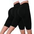 thumbnail image 2 of SAHFX 2Pack 3D Compression Leggings Shorts for Women Workout Shorts 3D Textured Yoga Shorts Knee Length Biker Shorts High Waisted Butt Liftings Slim Leggings Tummy Shaping Pants Lift & Smooth Shorts, 2 of 4
