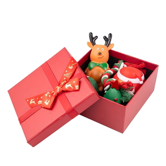 BESTSKY Christmas Stocking Dog Toys, Xmas Pet Dog Toy Set Santa Claus, Balls, Indoor Interactive Cat Gift