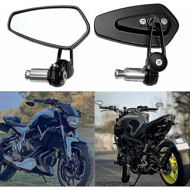Motorcycle Handlebar Mirrors Motorbike Mirrors Compatible Xj6 Mt01 Mt03 Mt07 Mt09 (black) G