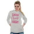 thumbnail image 3 of Funny Sassy Classy Never Trashy Women Plus Size Long Sleeve Graphic Tee Brisco Brands 3X, 3 of 5