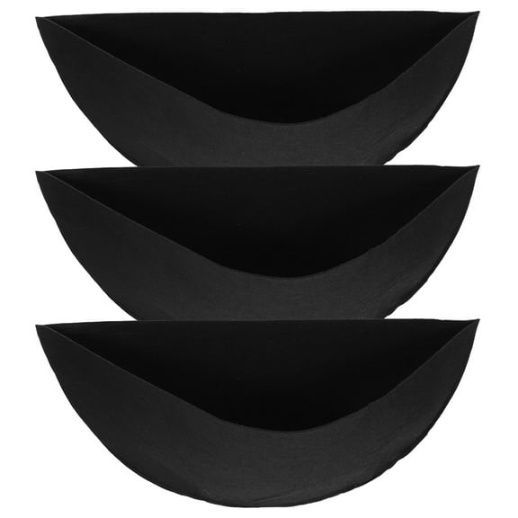 OUNONA 3-Pack Felt Planter Basket Liners Semi-Circle Inserts for Indoor Outdoor Garden Flower Pots Balconies and Office Decor