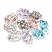 Transparent Acrylic Beads Imitation Shell Effect Cloud Mixed Color 17.5x27.5x12.5mm Hole: 1.8mm