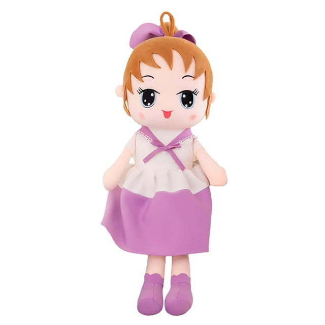 Soft Baby Doll with Clothes, 17.7 Cute Rag Doll Ragdoll Plush Stuffed Toy with Hat Skirt Handmade Princess Plush Toy Baby Girls Sleeping Partner Doll Xmas Birthday Gift