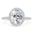 thumbnail image 2 of Oval & Round Cut Lab Created Moissanite Diamond Solitaire Halo Engagement Ring In 14K Rose Gold Over Sterling Silver(G-H Color, 2.00 Carat)-4, 2 of 8