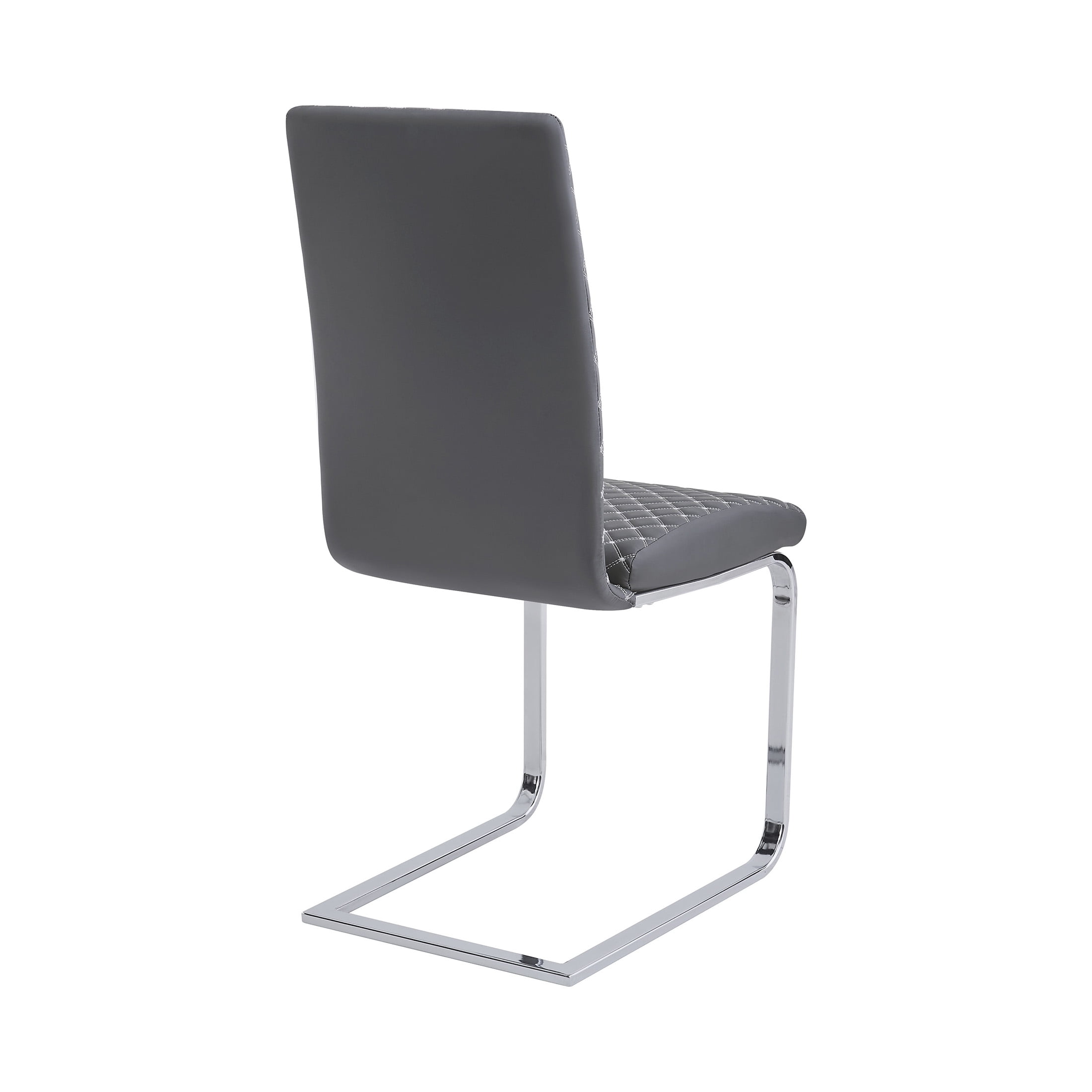 OakvillePark Nivo Modern Faux Leather Dining Chairs, Gray (Set of 2)