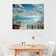 thumbnail image 2 of Orinis Boat Water Beach Fine Art Aesthetic Printing Mural Classroom Kitchen Office Farmhouse Bathroom Room Decoration Pictures Canvas Wall Art Living Room Bedroom Home Office Wall Decoration, 2 of 6