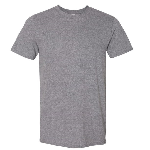 Gildan - Suave básica camiseta de manga corta para hombre - 100% algodón gordo (Grafito jaspeado)