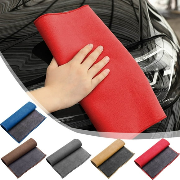 Toalla para Coche de Imitación de Cuero | Paño de Limpieza de Doble Cara | Absorbente Especial | Toalla para Limpiar Tacos de Billar | Fibra de Poliéster Azul | 30 X 20 Cm | 1 Unidad