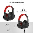 thumbnail image 2 of AUSDOM E7 Active Noise Cancelling Headphones,Wireless over Ear Bluetooth 5.0 Headsets with Mic,Red + Black, 2 of 9