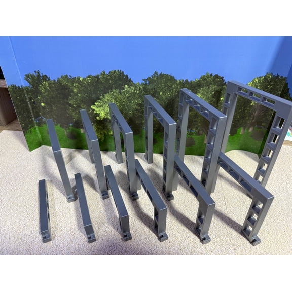 O Scale 12 Piece Graduated Trestle Set Compatible with All Track Types