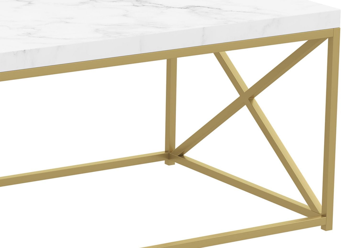 Safdie & Co. Coffee Table 44L Marble Gold Metal