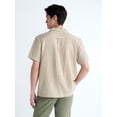 thumbnail image 3 of Free Assembly Men's Plaid Textured Cotton Camp Shirt with Short Sleeves, Sizes S-3XL, 3 of 6