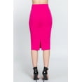 thumbnail image 3 of Moa Collection Mid-Length Knit Solid Print Pink Pencil Skirt, 3 of 5