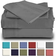 Cool Home Goods Rayon Bamboo Sheets Set -Queen Sheets-Deep Pockets-Available in Queen,King,Full,California King,Twin,Twin XL-Wrinkle Free-Ultrasoft-4 Pieces, Queen Size, Gray
