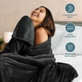 thumbnail image 3 of Bare Home Plush Sherpa Bed Blanket - Fluffy & Soft - Reversible - Lightweight - King, Black with Black Sherpa, 3 of 10