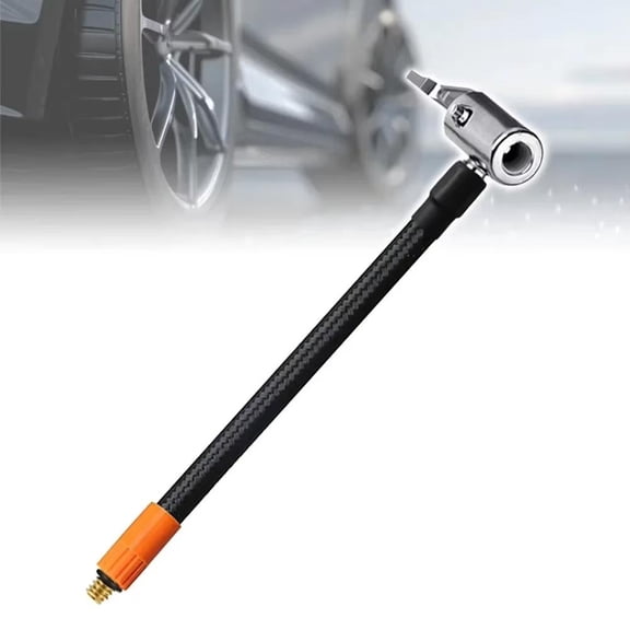 M6 Thread Quick Inflation Hose for Car Air Pump, 30cm Heat-Resistant Rubber & Copper Extension Tube