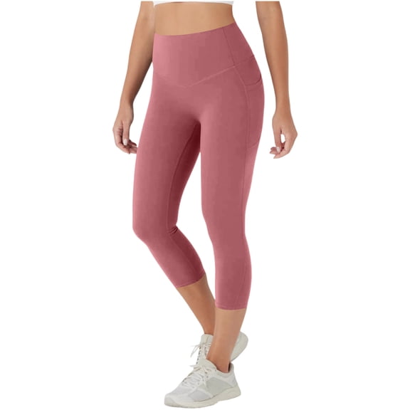 Womens High Waisted Leggings Tummy Control Comfy Yoga Pants Gym Workout Running Capri Leggings L