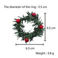 thumbnail image 5 of Juego de 4 servilleteros navideños, corona de agujas de pino con servilletero de frutos rojos para invierno, reunión familiar, banquete, 5 of 5
