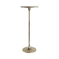 thumbnail image 5 of Elegant End Table, Side Table, or Small Night Stand for Room Decor - Slim Metal Drink Table with Marble Top and Trumpet Base for Bedroom or Living Room - Ideal for Small Spaces - 27" Tan & Gold, 5 of 11