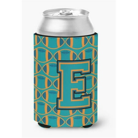 

Letter E Football Aqua Orange & Marine Blue Can or Bottle Hugger