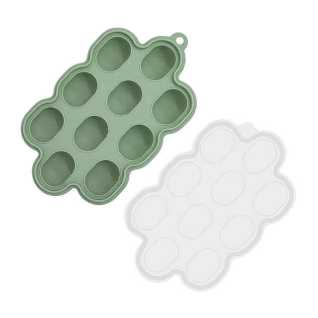 Bandeja de hielo de silicona Yuarrent Apilable verde