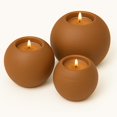 thumbnail image 1 of Concrete Sphere Tea Light Holder - Minimalist Centerpiece - Candle Holder - Modern Interior Design (Brown, Medium Sphere), 1 of 4
